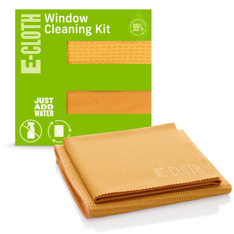 E-Cloth Microfiber Window Cleaning Cloth Kit - Glass Cleaning Cloth for Windows, Mirrors, Cars, Lenses, Eyeglasses, & More, Streak Free Clean, Machine Washable Reusable Towel - Tangerine Orange - Image 1